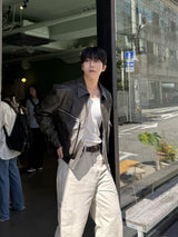 Kai zipper leather jacket