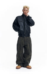 Curved Leopard Pants - Khaki