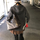 [Daily Bag👜] ナイトレザーショルダーバッグ ビッグバッグ ボブサンバッグ 旅行バッグ ノートパソコンバッグ 3色 [Brown only]