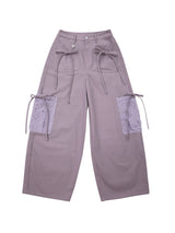 Ribbon Cotton Pants (Purple)