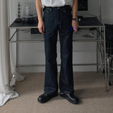 ASCLO Non Fade Slab Flare Denim Pants (2color)