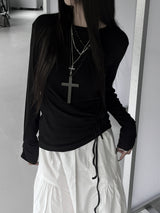 slim wrap shirring strap T (2color)