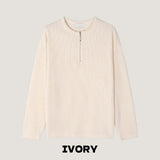 Otsi Ribbed Zipper Henley Neck
