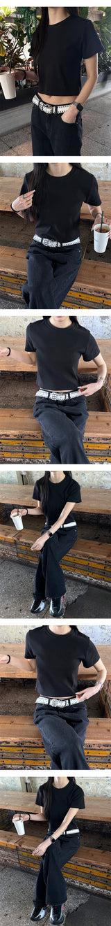 [BASIC ITEM] ベーシックセミクロップTシャツ(4color)