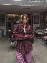 ティアーピーチチェックメイトシャツ