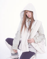 Fluffy hood muffler (ivory)