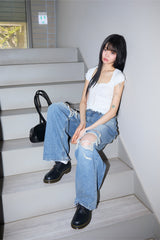 Brivan distressed wide denim