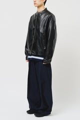 El Collarless Leather Jacket