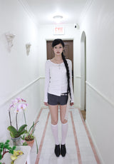 Unbal shirring button T (3color)