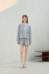 CHERISH TWEED JACKET / SKY BLUE