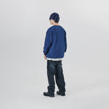 V NECK PIPING PULLOVER WARM UP
 - NAVY