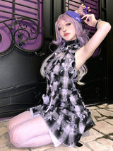 allbubbleBroken purple flower skirt