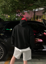 Urban Boston Embroidery Double Middle Overfit Hoodie