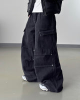 Karzen rivet cargo wide denim