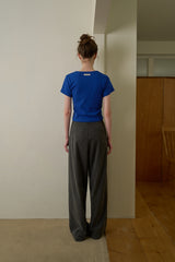 ラベルベーシックTシャツ_ブルー