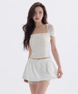 ロージー メッシュ ピンタック ボレロ Tシャツ_TT6S211IV