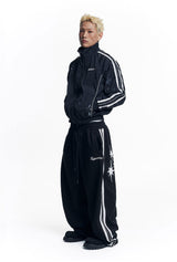 Dirty Nylon Piping Track Jacket - Black