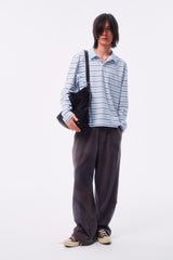 FLEECE SPRAY-DIRT CROSS LINE HEM DRAWSTRING ADJUSTABLE SWEATPANTS