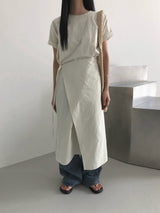 Jeure Wrap Roll-up Short Sleeve Long Dress