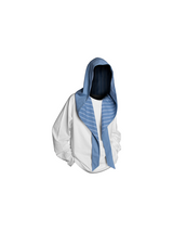 RELABEL Spatial Relationship (Inside and Outside) Two-Tone Striped Checkered Pattern Detachable Hooded 長袖Tシャツ ドロップショルダー