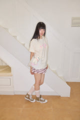 KIRI HEART SKULL BOXY T-SHIRT (CREAM)