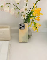[MADE]レモングリーン シルバー エポキシ iPhoneケース