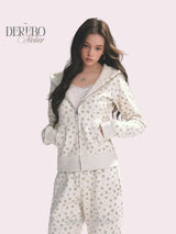 Floral Loose Hoodie Training Set(PANTS)