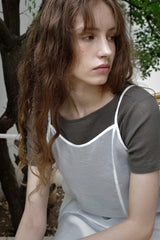 Sheer layered slip, White