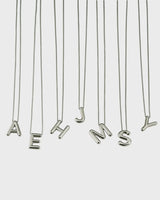 Chubby initial necklace (7 Letters, Silver) 