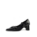 Colorful Bridge | Black Knight Functional Square Toe Mary Jane Shoes, One Strap Women's High Heels
