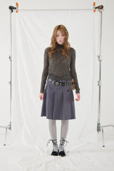 cut out wrap pleated skirt