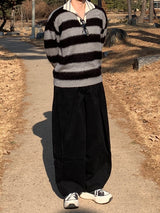 Wide Curved Cotton Pants