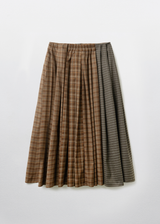 Mix Check Maxi Skirt / Brown