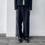 Structured Pleated Wide Pants