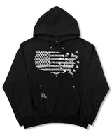 アメリカフラッグビンテージスタッドフーディー__ブラック
