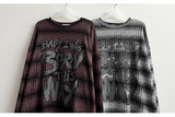 ENK ヒップストリート ダンガラ リブ ロングスリーブ Tシャツ