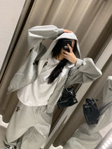 レホクロスパッチフーディジップアップ