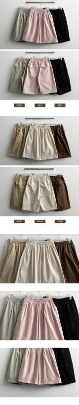 Fine Back Pocket Banding Bermuda Shorts