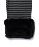 STRIPED FUR KITTEN WIDE SWEAT PANTS BLACK(CV2GFFPA01A)