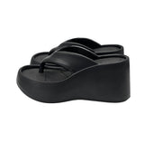 (+8cm) Rush Color Matching Platform Sole Flip Flops