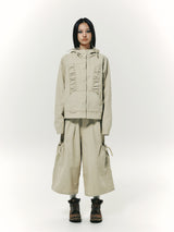 COTTON CAPRI PANTS BEIGE