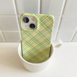 melon check glossy hard phone case