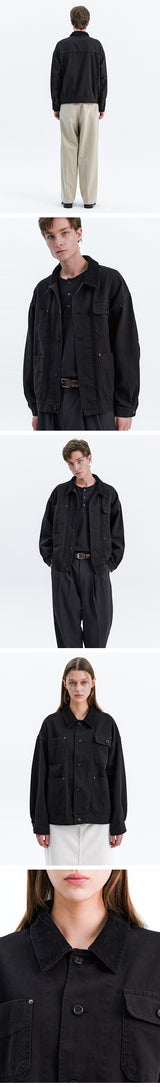 CANVAS COTTON WORK JACKET_BLACK