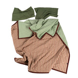 Borderline Pattern Reversible Summer Comforter - Mocha stripe - Q size