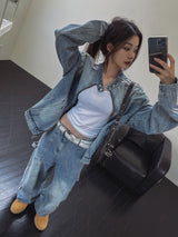 Wings Track Carpenter Wide Denim Pants