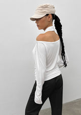 [MADE] Shamo Drape Halter Layered Long Sleeve Tee