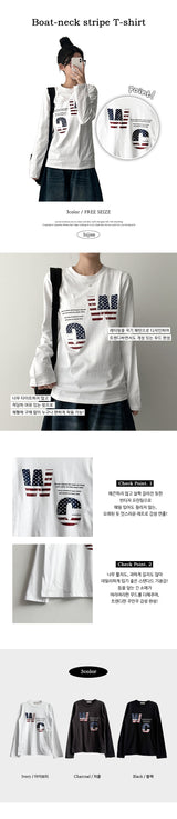 Dunk American Flag レタリング 長袖Tシャツ