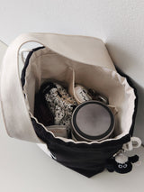 Simple line mini string pouch bag - black