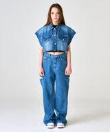 MP HALF CUTTING DENIM PANTS