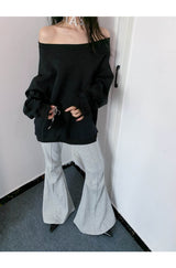 Off-loose shoulder sweatshirt